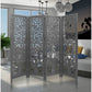 Furend Solid Mango Wood Room Divider in Dark Grey - Chocolate Wood