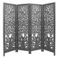 Furend Solid Mango Wood Room Divider in Dark Grey - Chocolate Wood