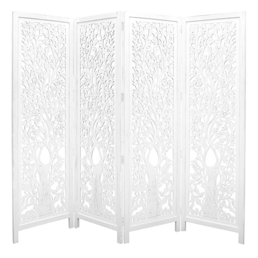 FUREND ROOM DIVIDER SOLID MANGO WOOD180 X 200 IN WHITE - MyChocolateWood