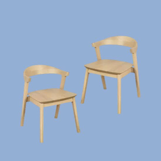 FYNN SOLID OAK DINING CHAIRS IN NATURAL SET OF 2 - MyChocolateWood