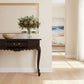 Gabrielle Queen Ann Solid Mahogany Carved 1-Drawer Console Table 90cm in Chocolate - Chocolate Wood
