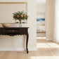 GABRIELLE QUEEN ANN CARVED SOLID MAHOGANY 1 DRAW 90CM CONSOLE TABLE IN CHOCOLATE - MyChocolateWood