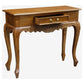 Gabrielle Queen Ann Solid Mahogany Carved 1-Drawer Console Table 90cm in Light Pecan - Chocolate Wood