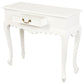GABRIELLE QUEEN ANN SOLID MAHOGANY CARVED CONSOLE TABLE 1 DRAWER IN SOLID WHITE 90CM - MyChocolateWood
