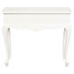 GABRIELLE QUEEN ANN SOLID MAHOGANY CARVED CONSOLE TABLE 1 DRAWER IN SOLID WHITE 90CM - MyChocolateWood