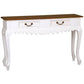 Gabrielle Queen Ann Console Table, 120cm in White and Caramel - Chocolate Wood