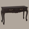 Gabrielle Queen Ann Console Table, 120cm in Chocolate - Chocolate Wood