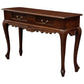 Gabrielle Queen Ann Solid Mahogany Carved 2-Drawer Console Table 120cm in Mahogany - Chocolate Wood