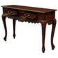 Gabrielle Queen Ann Solid Mahogany Carved 2-Drawer Console Table 120cm in Mahogany - Chocolate Wood