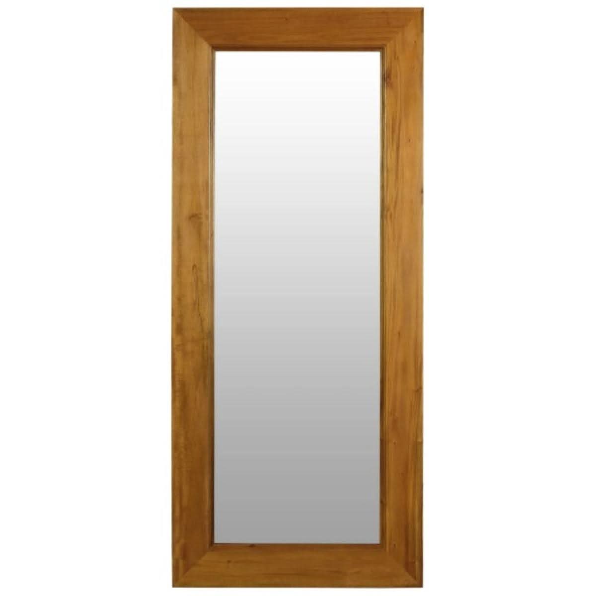 GARDINER SOLID MAHOGANY TIMBER FRAME FREE STANDING MIRROR IN LIGHT PECAN - MyChocolateWood