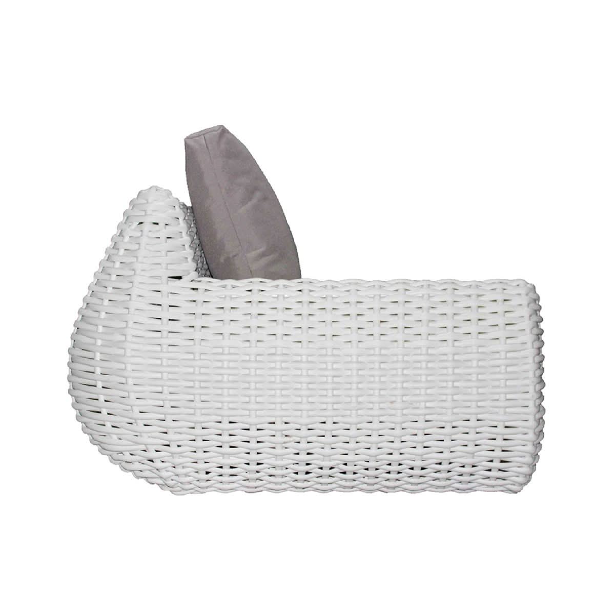 GASCONI 3-SEATER OUTDOOR ARMLESS SOFA WHITE FRAME/GREY CUSHIONS - MyChocolateWood