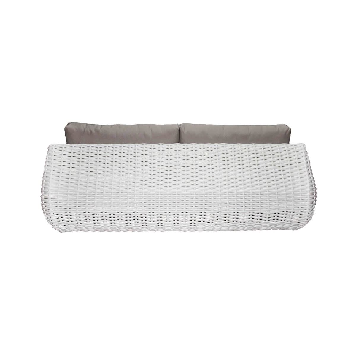 GASCONI 3-SEATER OUTDOOR ARMLESS SOFA WHITE FRAME/GREY CUSHIONS - MyChocolateWood