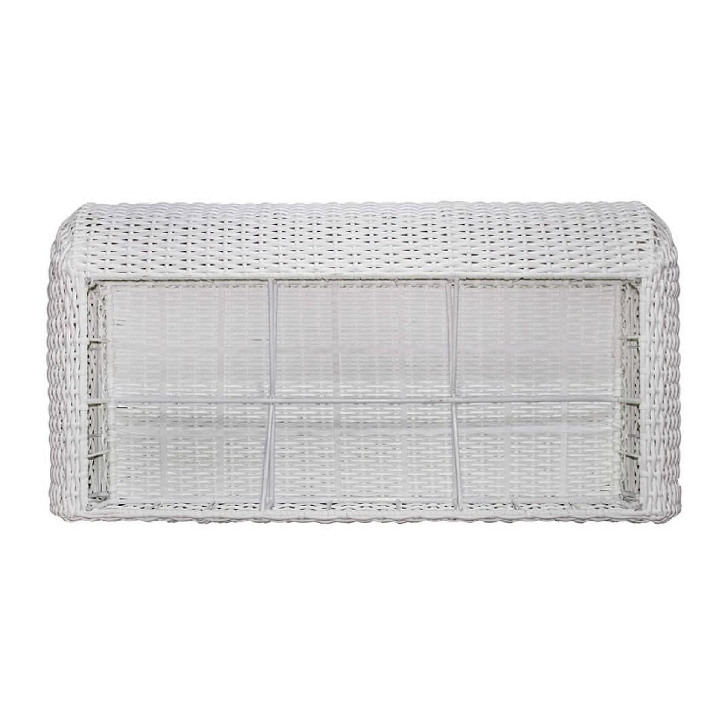 GASCONI 3-SEATER OUTDOOR ARMLESS SOFA WHITE FRAME/GREY CUSHIONS