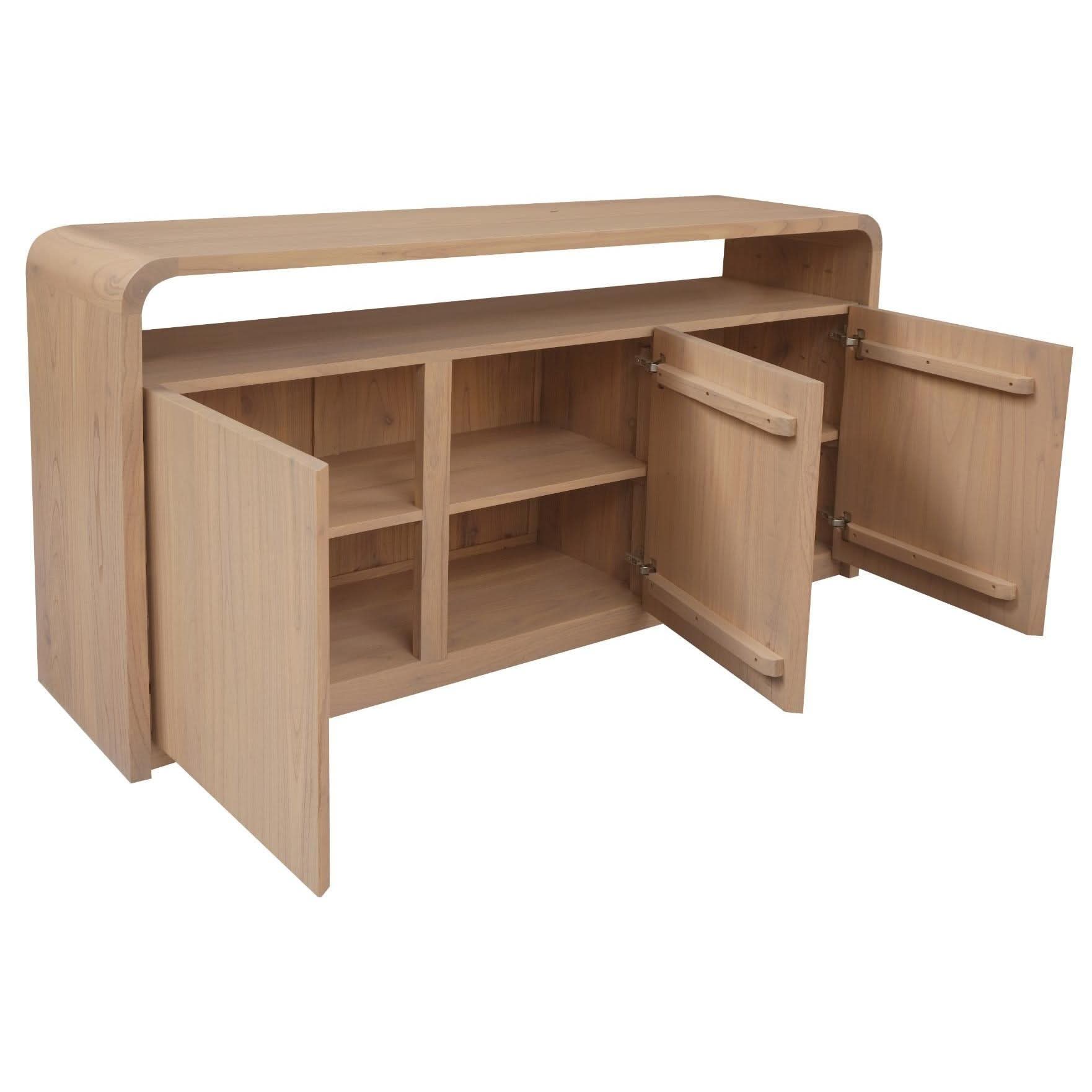 Gatsby Solid Mindi Timber 3-Door Buffet / Sideboard 150cm in Natural - Chocolate Wood