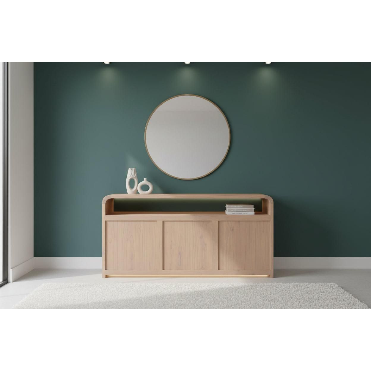 Gatsby Solid Mindi Timber 3-Door Buffet / Sideboard 150cm in Natural - Chocolate Wood