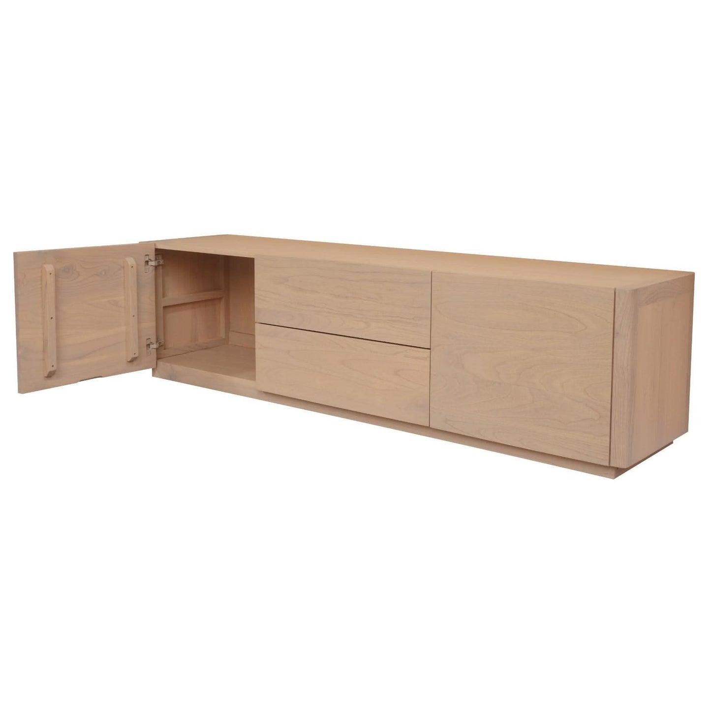 Gatsby Solid Mindi Timber 2-Door 2-Drawer TV Unit 190cm in Natural - Chocolate Wood