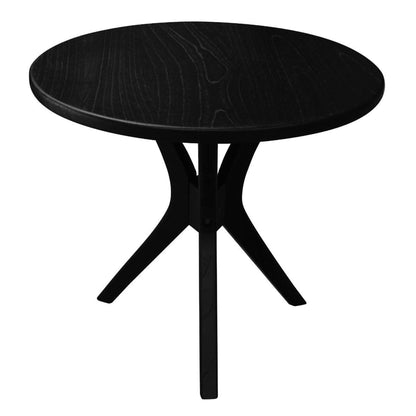 Gatsby Solid Mindi Timber Large Round Side Table / Lamp Table in Black - Chocolate Wood
