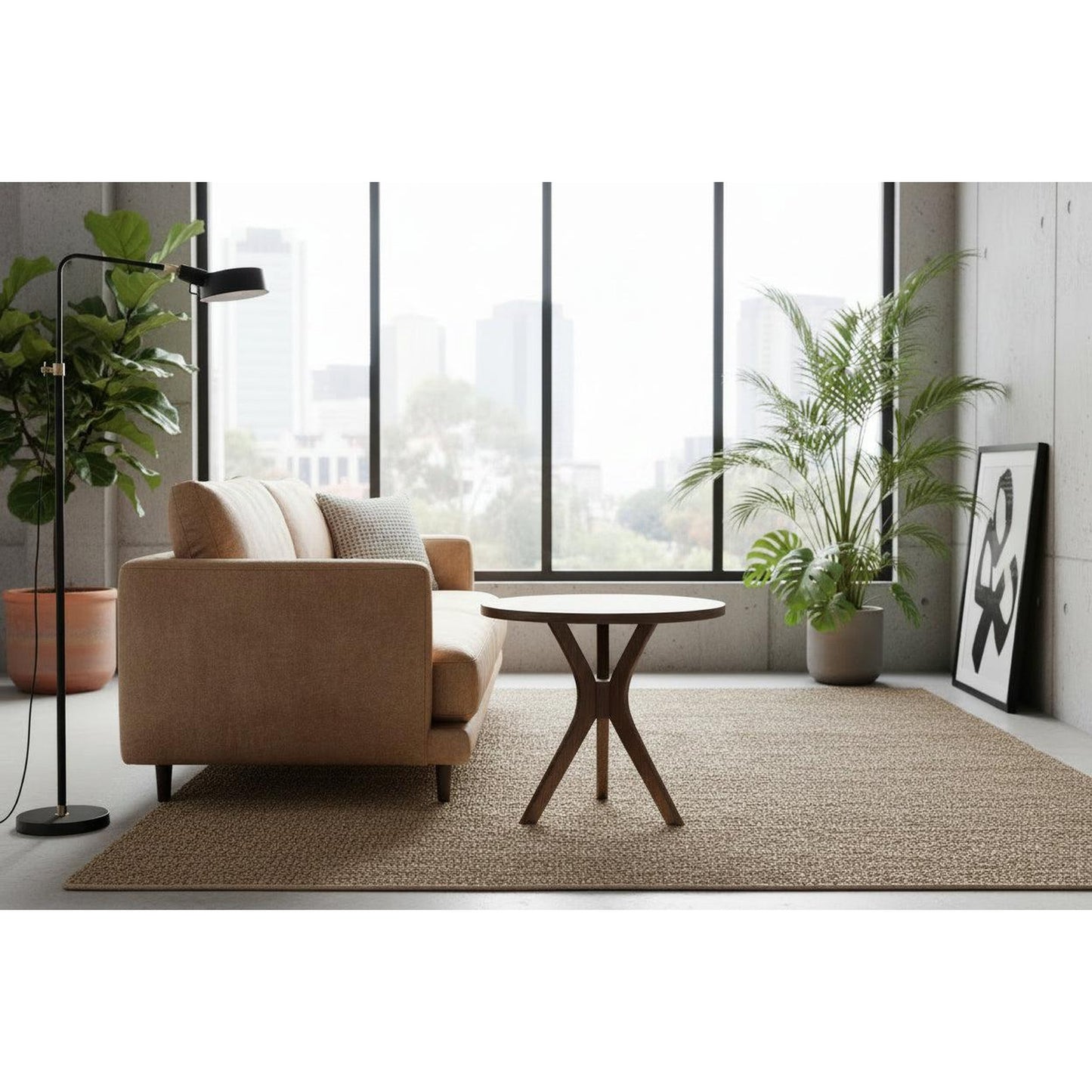 Gatsby Solid Mindi Timber Large Round Side Table / Lamp Table in Walnut - Chocolate Wood