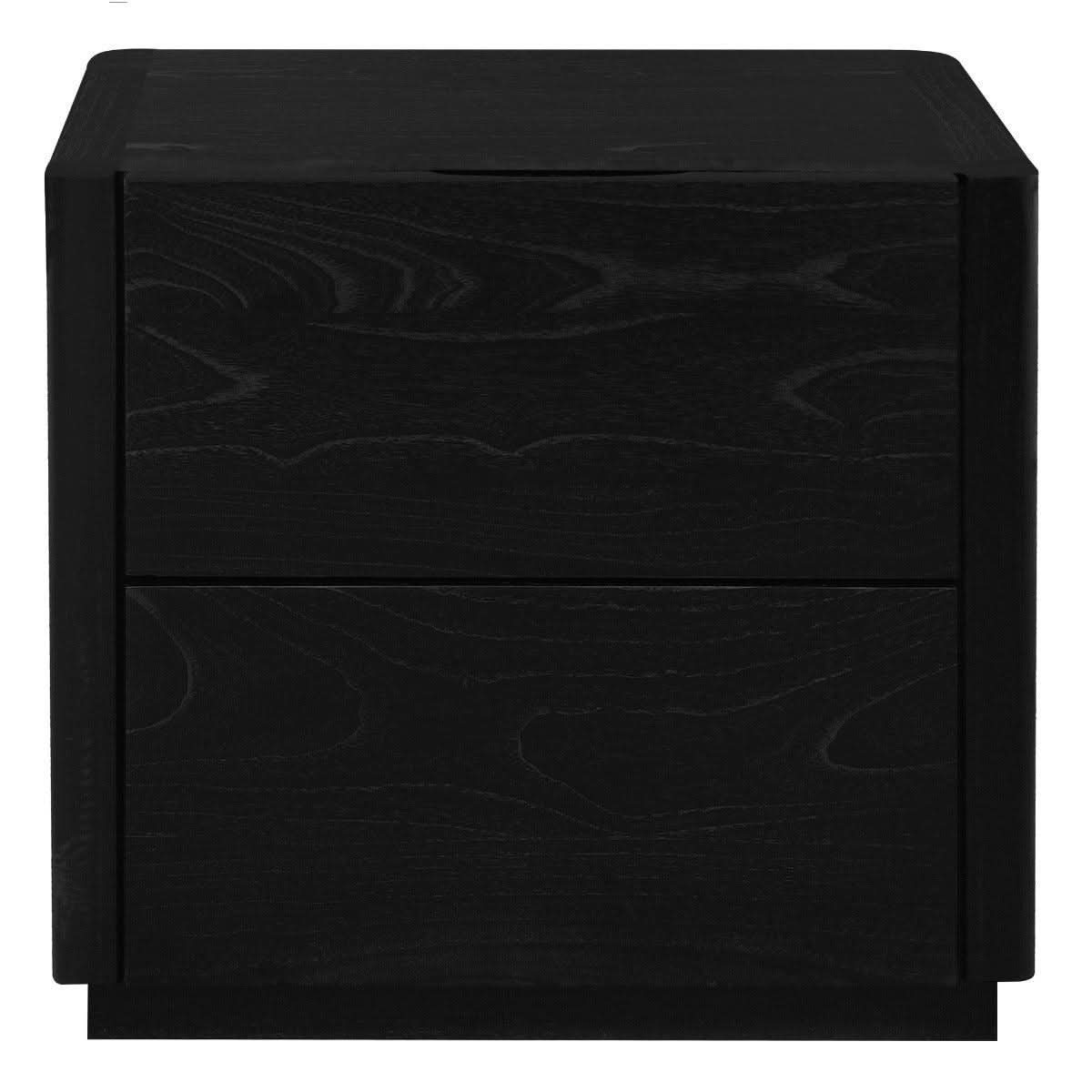 GATSBY WHITE CEDAR (MINDI WOOD) 2 DRAWER BEDSIDE TABLE BLACK - MyChocolateWood