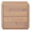 Gatsby Solid Mindi Timber 2-Drawer Bedside Table in Natural - Chocolate Wood