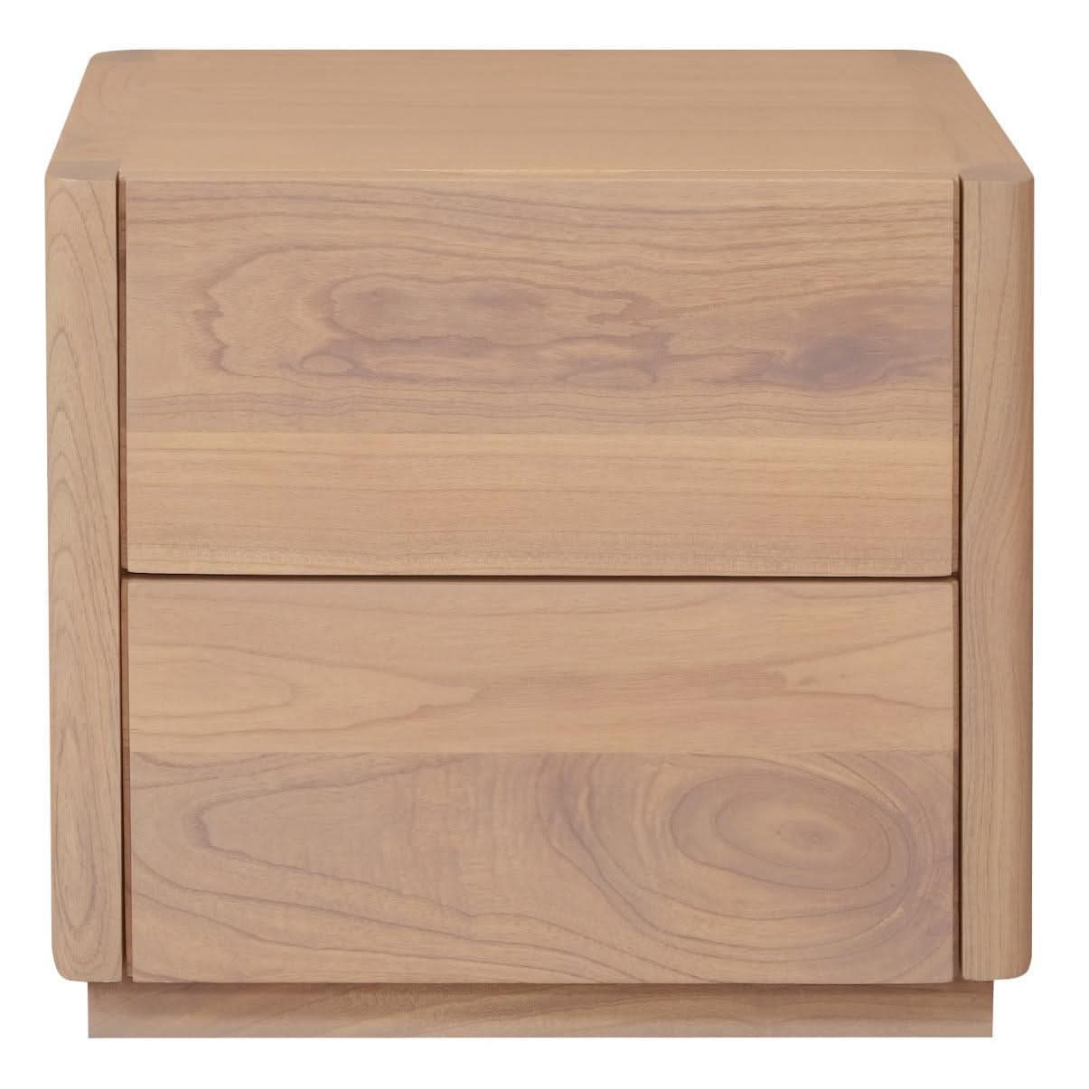 GATSBY WHITE CEDAR (MINDI WOOD) 2 DRAWER BEDSIDE TABLE NATURAL - MyChocolateWood