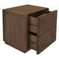 Gatsby Solid Mindi Timber 2-Drawer Bedside Table in Walnut - Chocolate Wood