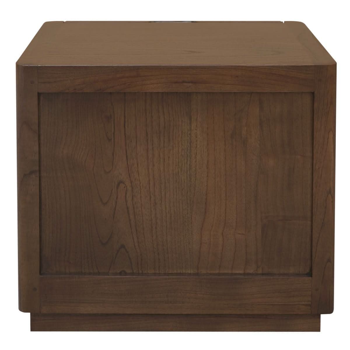 Gatsby Solid Mindi Timber 2-Drawer Bedside Table in Walnut - Chocolate Wood