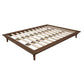 Gatsby Solid Mindi Timber Queen Platform Bed in Walnut - Chocolate Wood