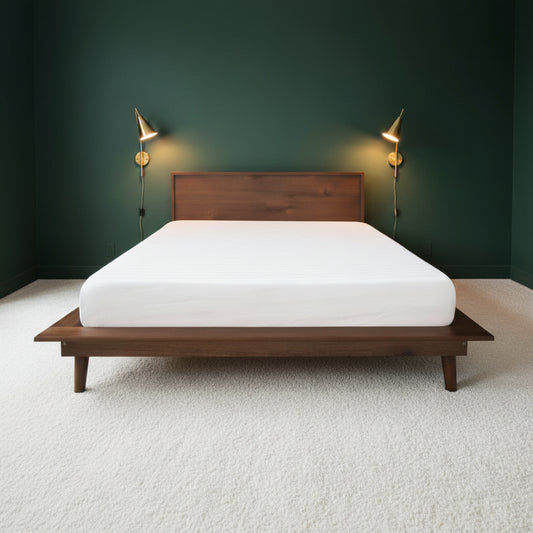 GATSBY WHITE CEDAR QUEEN SIZE BED WALNUT - MyChocolateWood