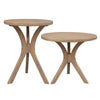 Gatsby Solid Mindi Timber Round Side Table / Lamp Table Set in Natural - Chocolate Wood