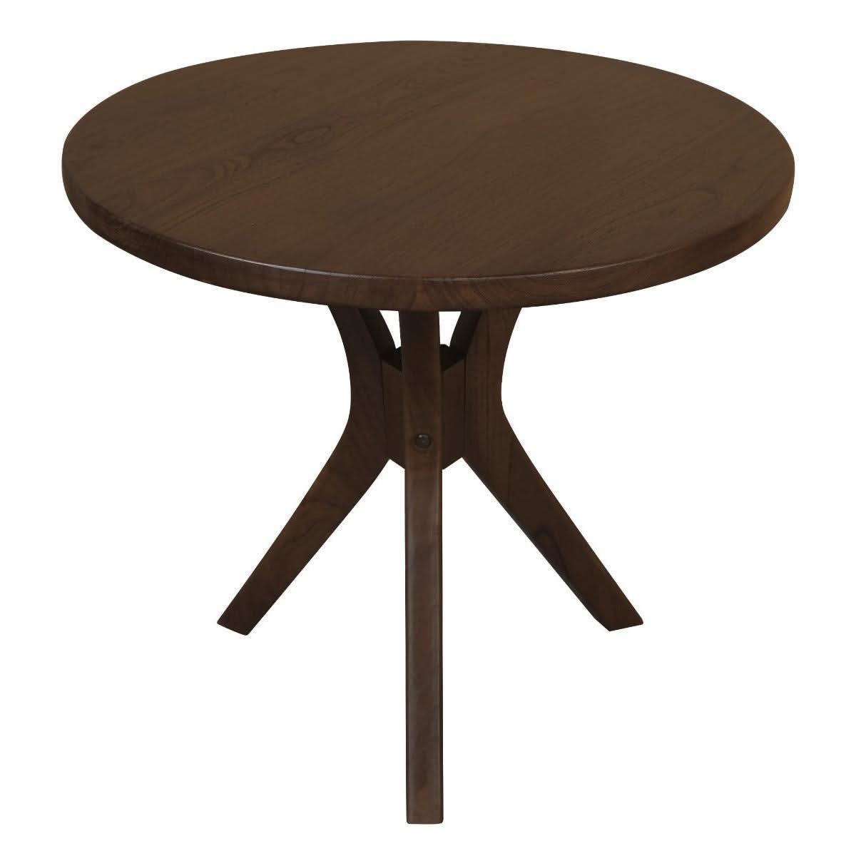 Gatsby Solid Mindi Timber Round Side Table / Lamp Table Set in Walnut - Chocolate Wood