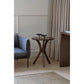 Gatsby Solid Mindi Timber Round Side Table / Lamp Table Set in Walnut - Chocolate Wood