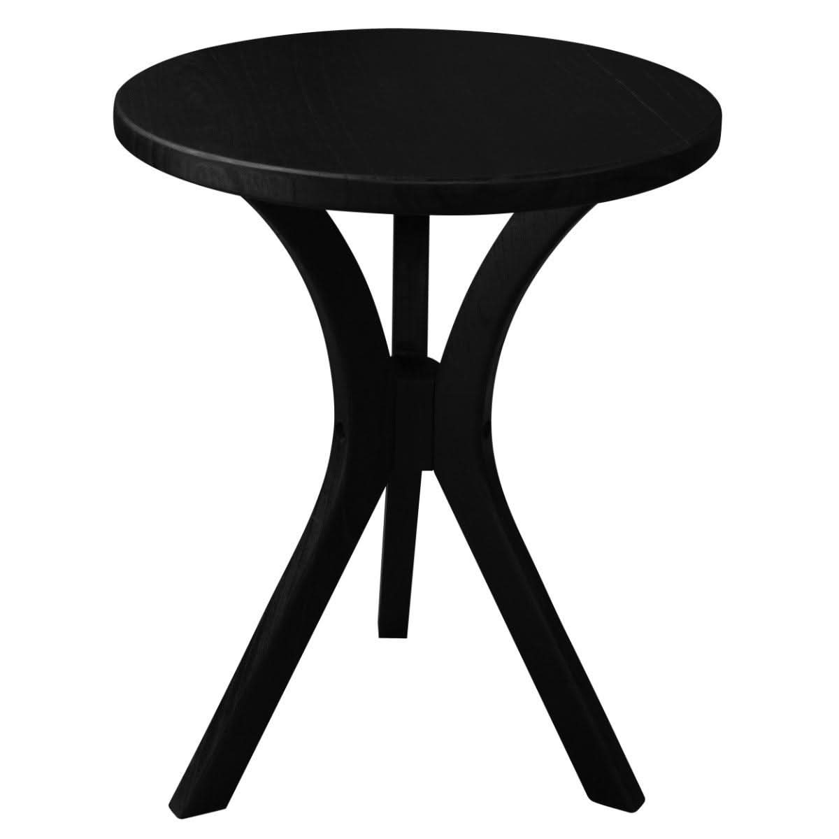 Gatsby Solid Mindi Timber Small Round Side Table / Lamp Table in Black - Chocolate Wood
