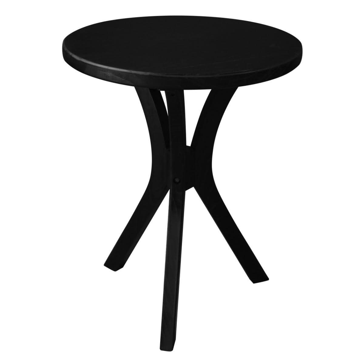 Gatsby Solid Mindi Timber Small Round Side Table / Lamp Table in Black - Chocolate Wood