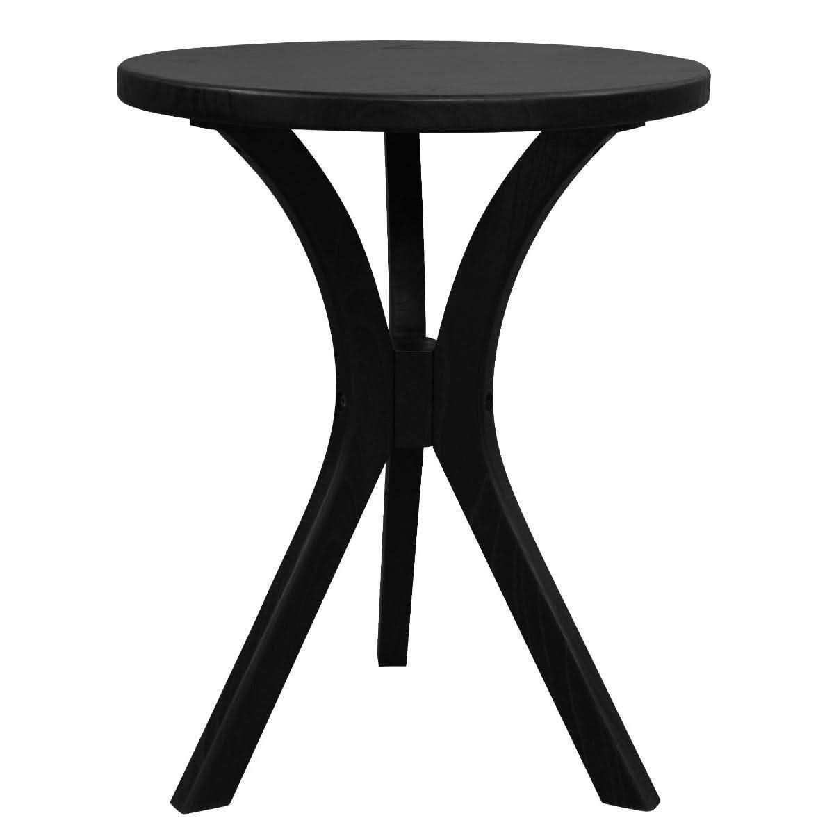 Gatsby Solid Mindi Timber Small Round Side Table / Lamp Table in Black - Chocolate Wood