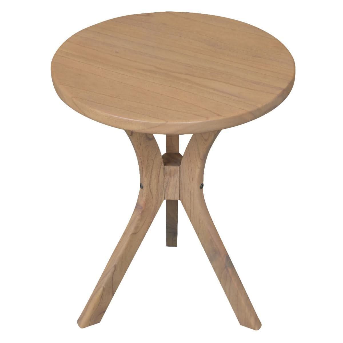 Gatsby Solid Mindi Timber Small Round Side Table / Lamp Table in Natural - Chocolate Wood