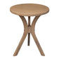 Gatsby Solid Mindi Timber Small Round Side Table / Lamp Table in Natural - Chocolate Wood