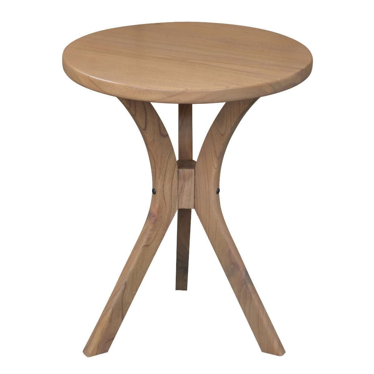 Gatsby Solid Mindi Timber Small Round Side Table / Lamp Table in Natural - Chocolate Wood
