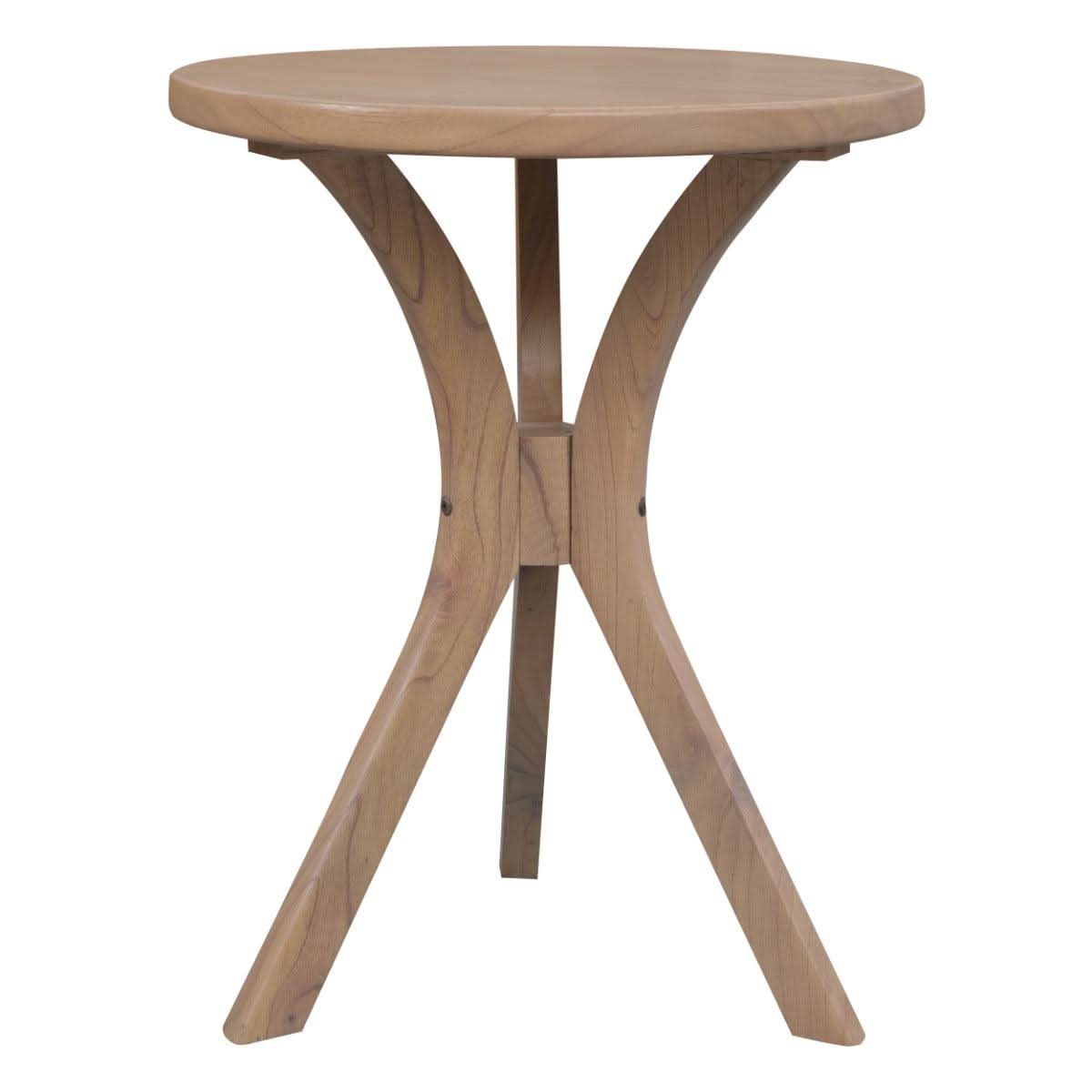 Gatsby Solid Mindi Timber Small Round Side Table / Lamp Table in Natural - Chocolate Wood