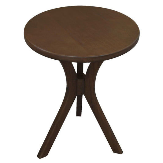 Gatsby Solid Mindi Timber Small Round Side Table / Lamp Table in Walnut - Chocolate Wood