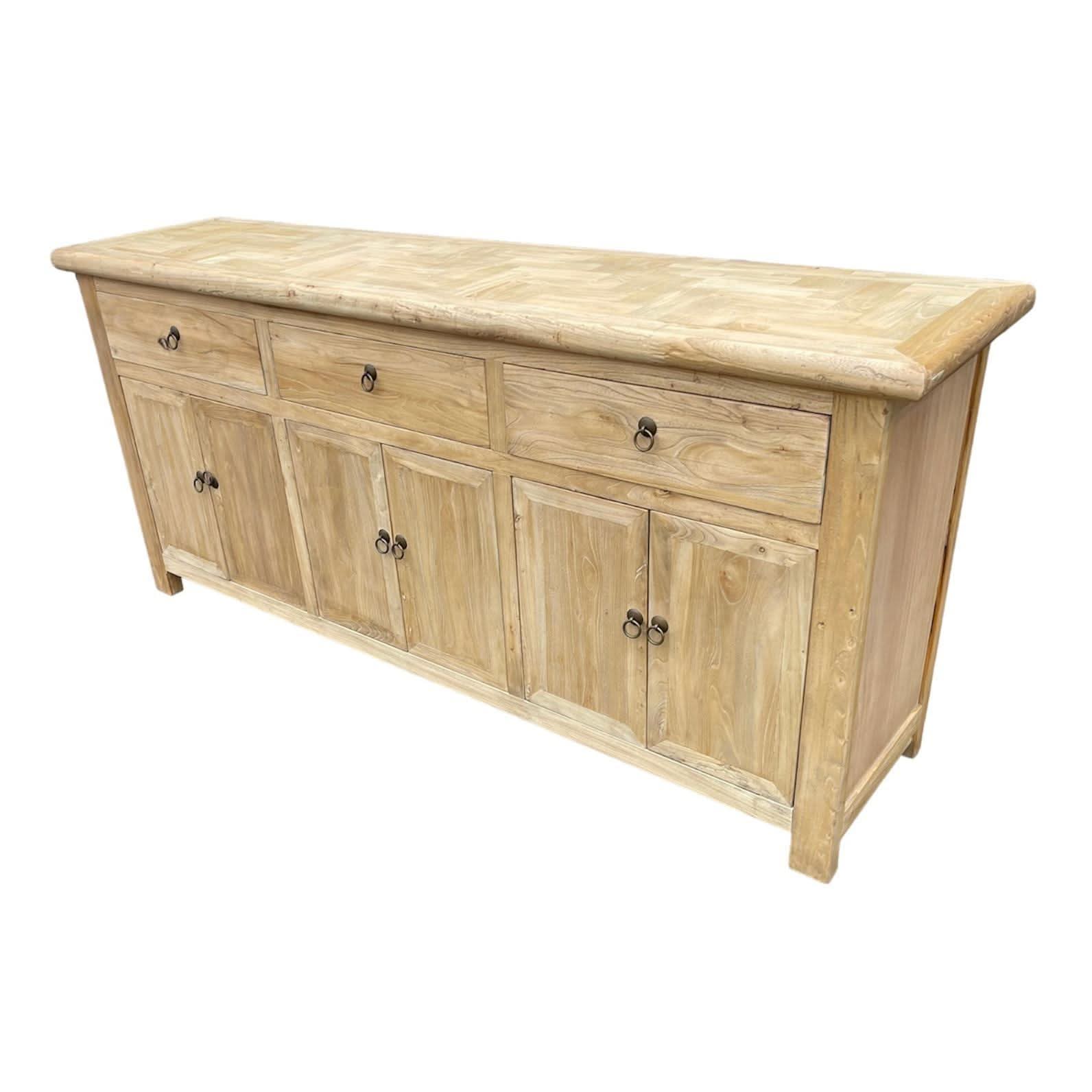 GIBRALTAR 3-DRAWER 6-DOOR SIDEBOARD / BUFFET - CRAFTED FROM RECYCLED ELM - MyChocolateWood