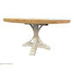 Gibraltar Round Dining Table + 4 Marseille White Dining Chairs, 150cm - Chocolate Wood