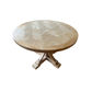 Gibraltar Hampton Style Round Herringbone Parquetry Dining Table in Natural - Chocolate Wood