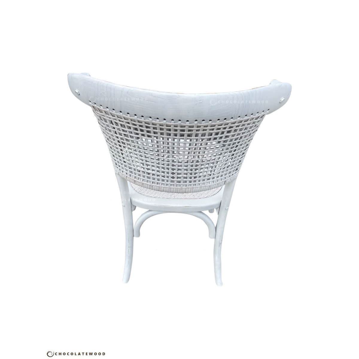 GIBRALTAR ROUND DINING TABLE IN 120CM + 4 MARSEILLE WHITE DINING CHAIRS - MyChocolateWood