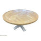 Gibraltar Round Dining Table + 4 Marseille White Dining Chairs, 140cm - Chocolate Wood