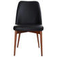 GLADIS TOP GRAIN LEATHER DINING CHAIR IN BLACK/BLACKWOOD - MyChocolateWood