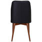 GLADIS TOP GRAIN LEATHER DINING CHAIR IN BLACK/BLACKWOOD - MyChocolateWood