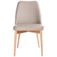 Gladis Top Grain Leather Dining Chair in Mocha - Chocolate Wood
