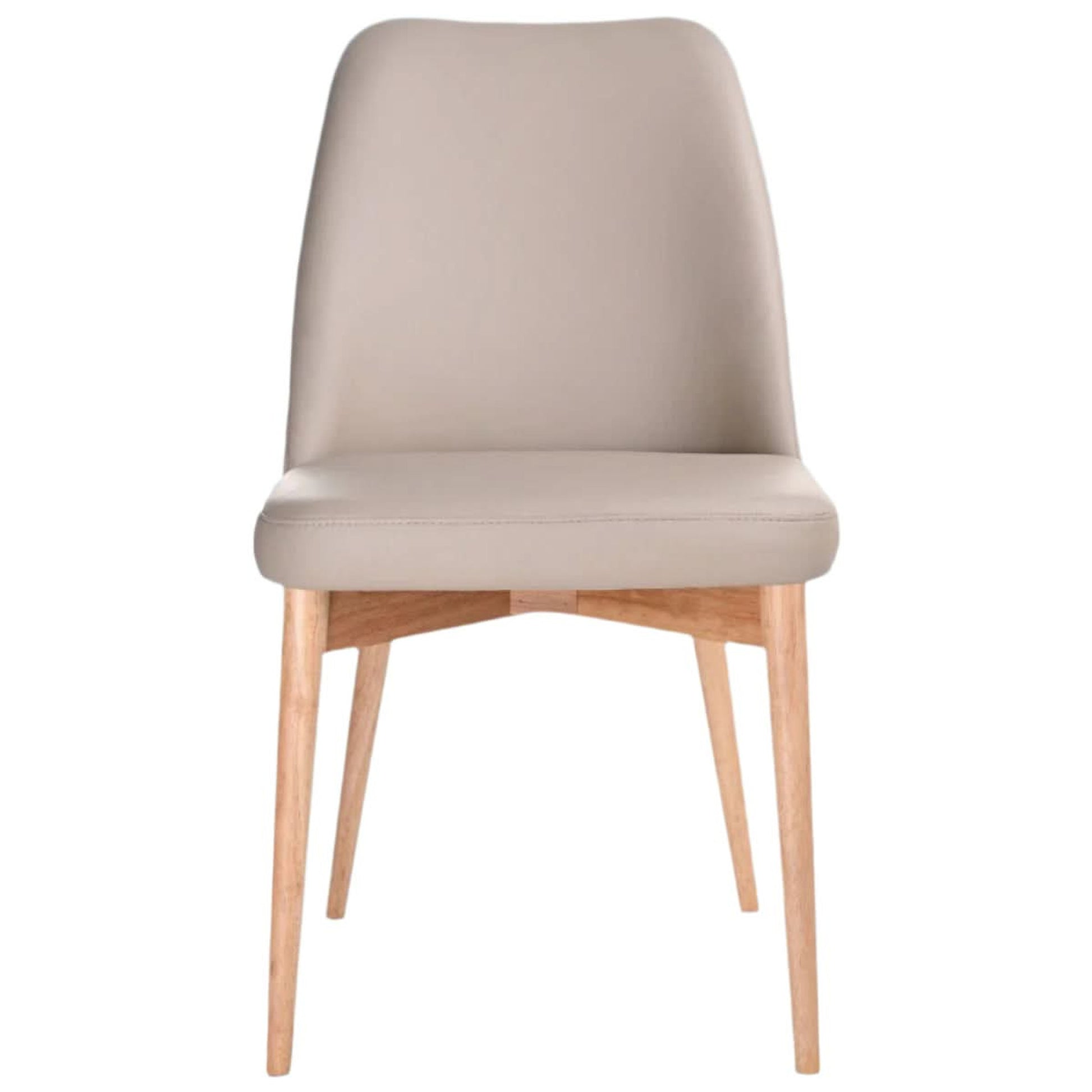 Gladis Top Grain Leather Dining Chair in Mocha - Chocolate Wood