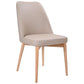 Gladis Top Grain Leather Dining Chair in Mocha - Chocolate Wood